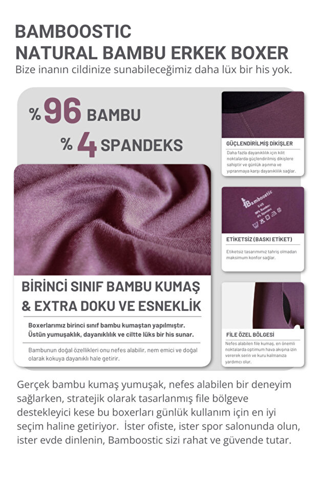 Bambu Erkek Boxer 4 lü Paket - 6