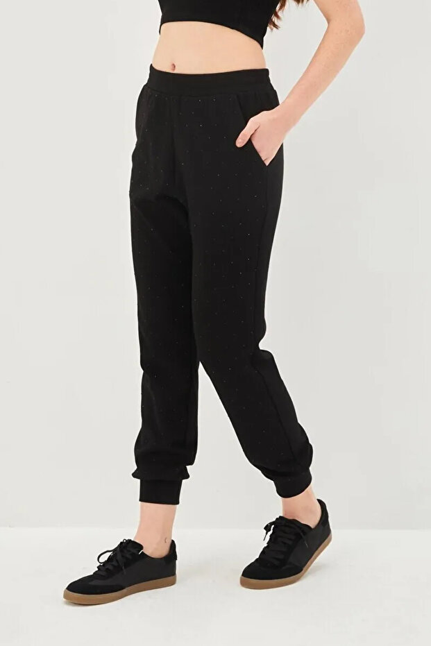 Taşlı Jogger Regular Örme Pantolon - 1