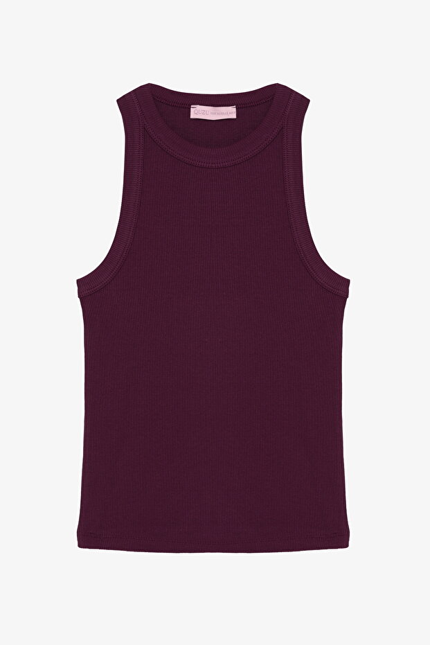 Halter Yaka Basic Fitilli Atlet Mürdüm - 2
