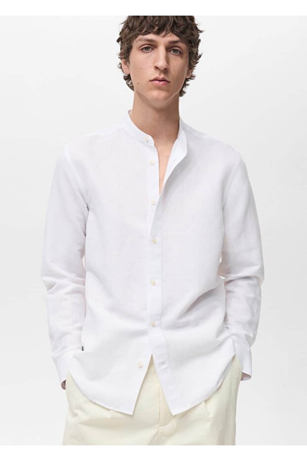 Hakim yaka keten gömlek - 1