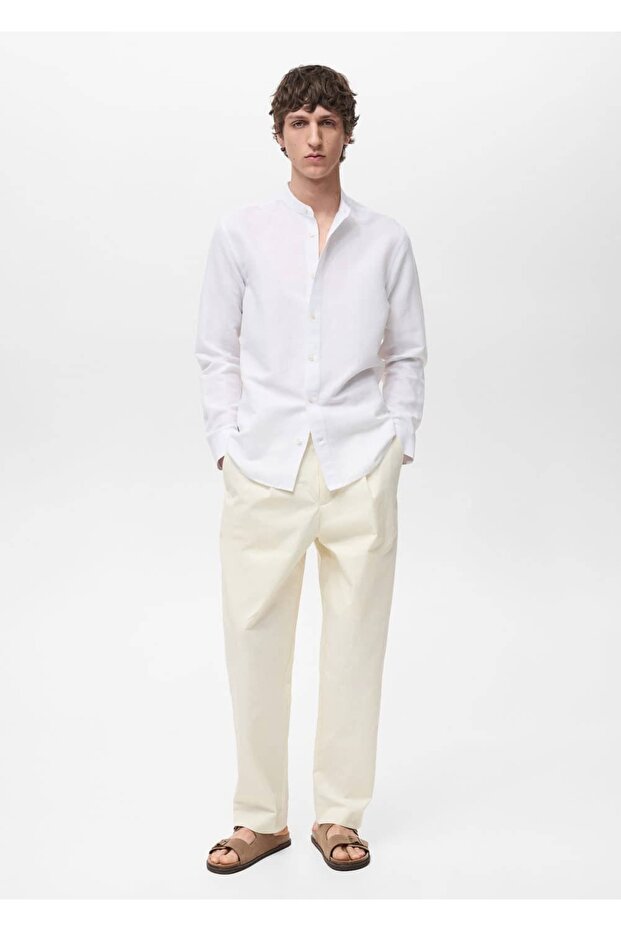 Hakim yaka keten gömlek - 2