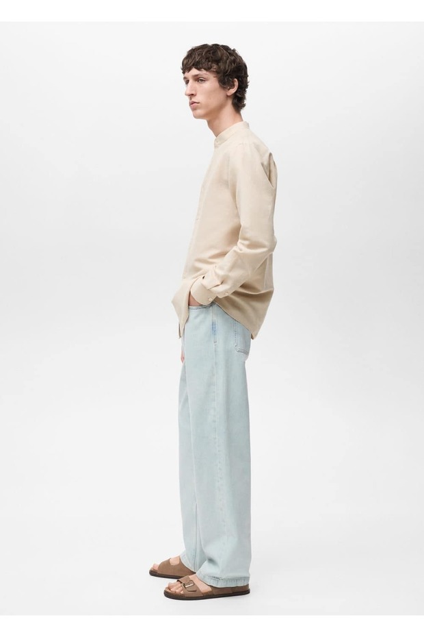 Hakim yaka keten gömlek - 6