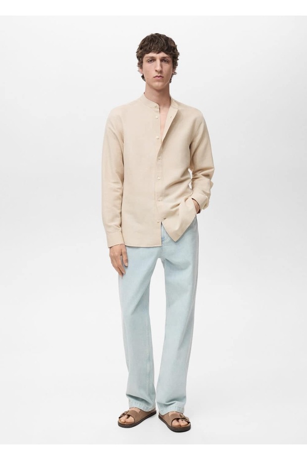 Hakim yaka keten gömlek - 2
