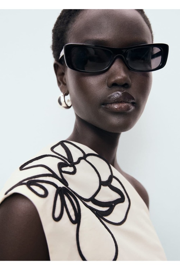 Çiçek işlemeli asimetrik bluz - 8