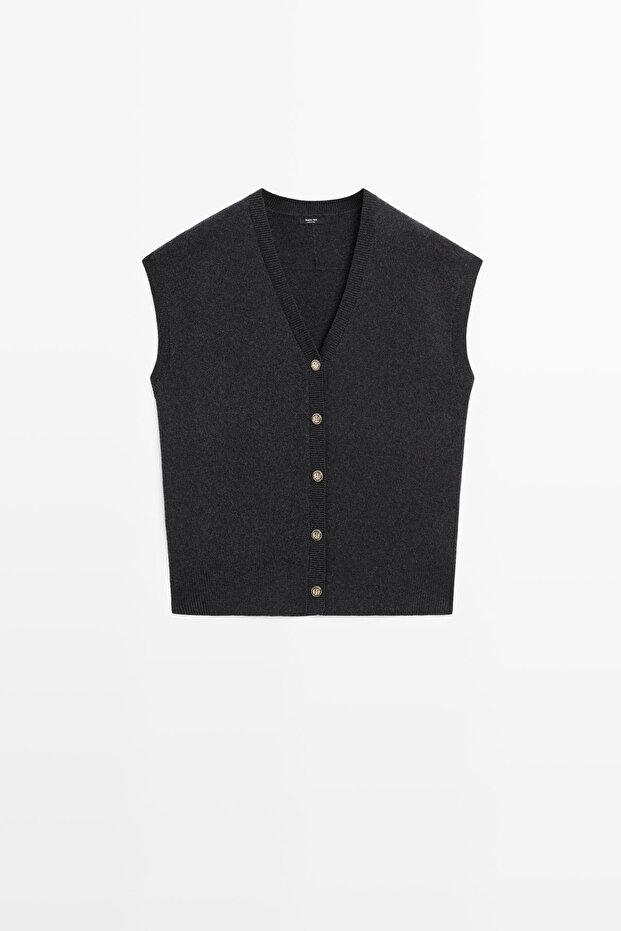 Dore düğmeli triko süveter - 5