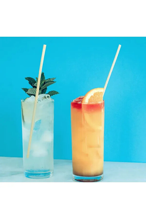 10 Adet Buğday Sapı Pipet-20Cm - 2