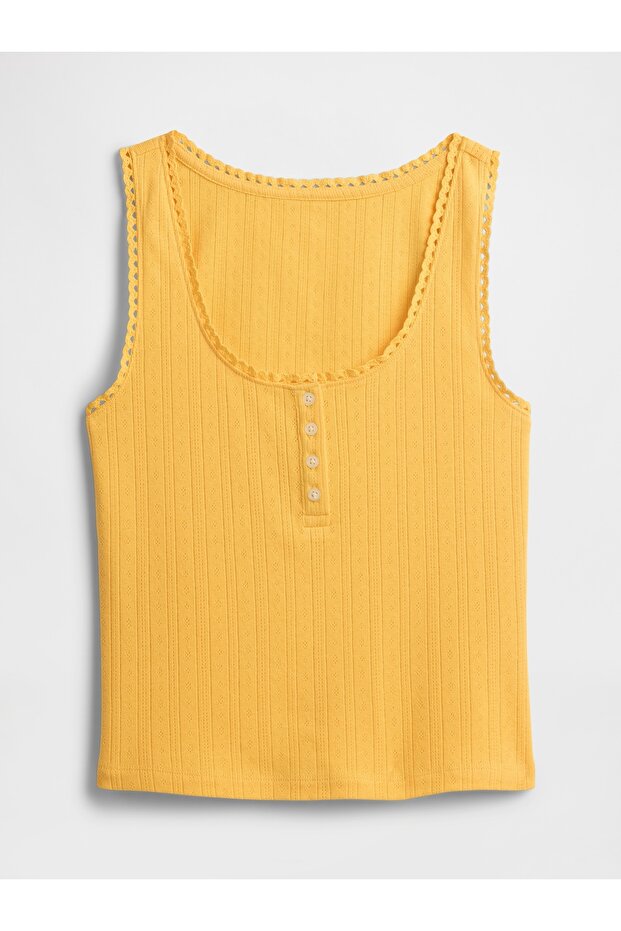 Kadın Sarı Eyelet Atlet - 2