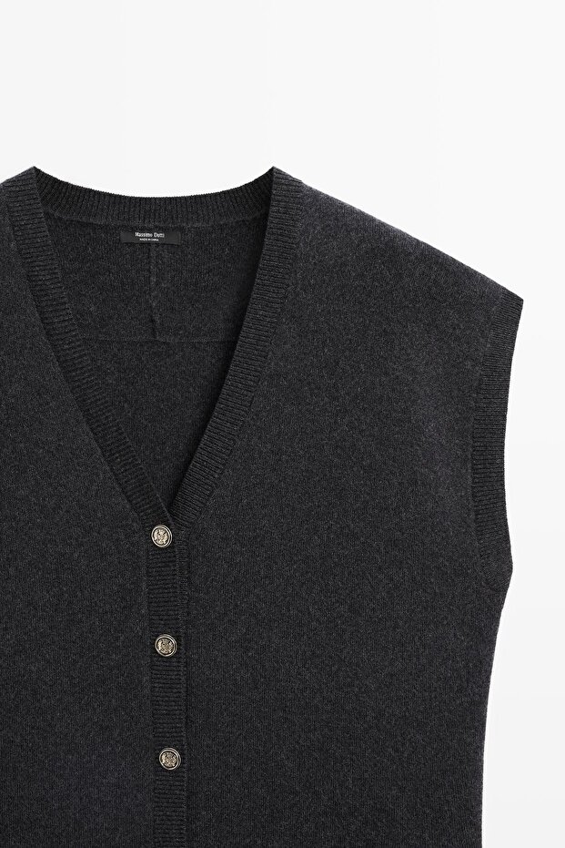 Dore düğmeli triko süveter - 6