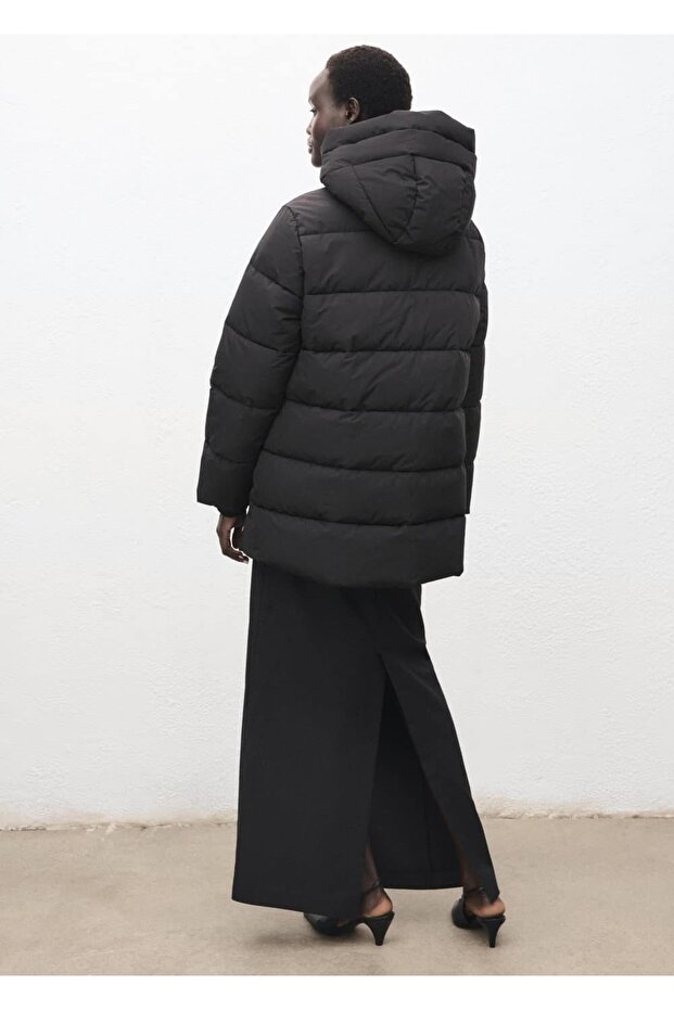 Kapüşonlu kapitone anorak - 4