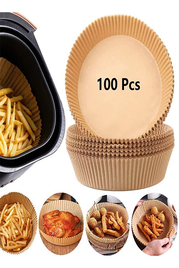100 Pieces Multipurpose Disposable Paper Plate Non Stick Multiuse for Frying Round Parchment Paper A