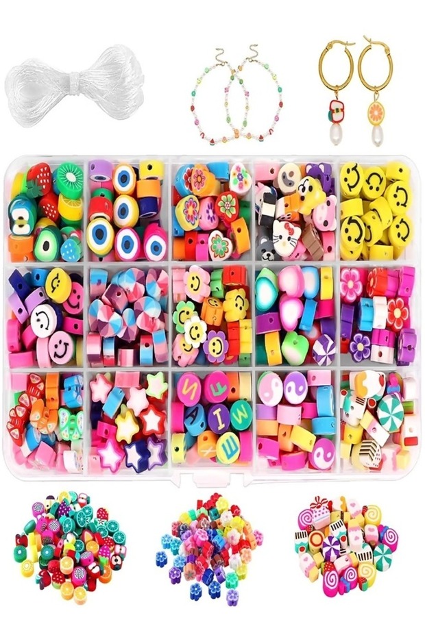 300 Clay Beads for Bracelet Making Kit Mix Polymer Acrylic Jewelry Making Beads Kit Sets for Bracele