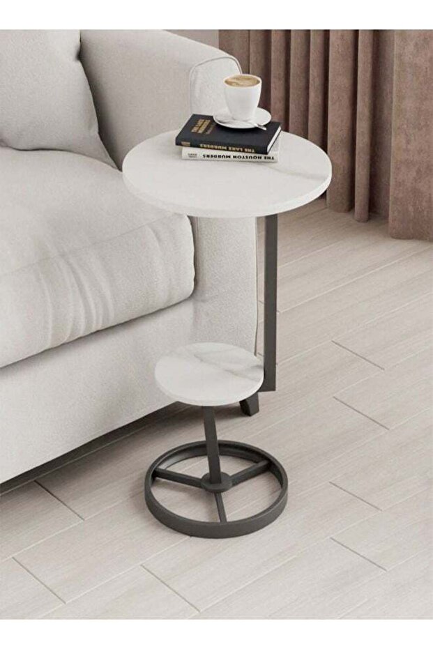 2 Tier Multipurpose Modern Design Stylish Portable Side Table for Bedroom Home Offices 40 x 55 cm