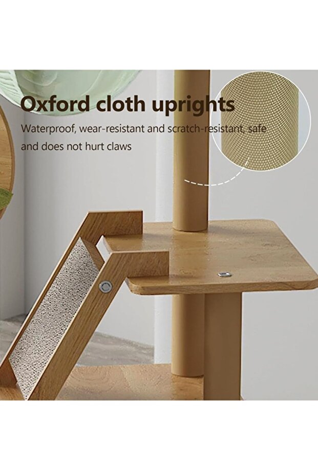 Multifunction Large Cat Tree Nest with Clear Space Capsule Natural Sisal Cat Hammock Playing Toys fo - 4