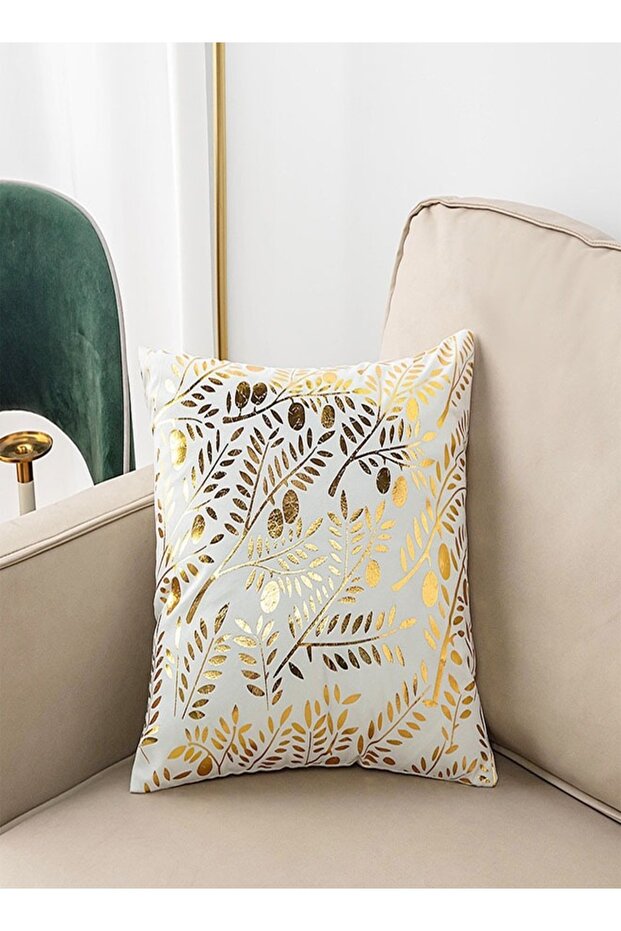Shining Floral Design Cushion Covers Decor Throw Pillow Cover Gold Decorative Pillowcase Cushion Cov