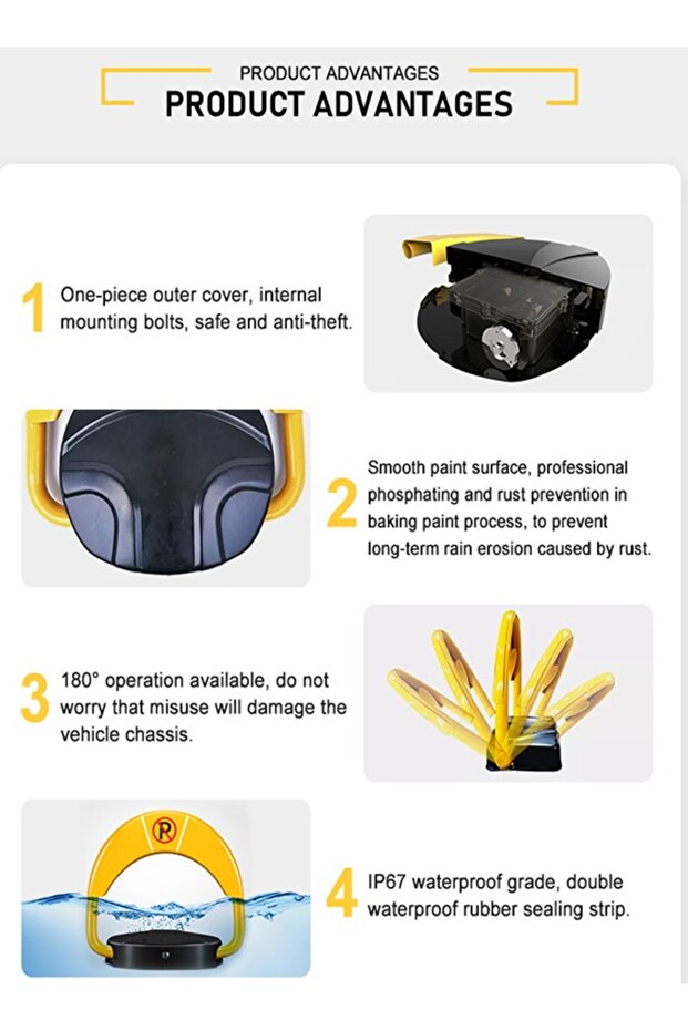 حاجز قفل وقوف السيارات التلقائي للتحكم عن بعد - 3