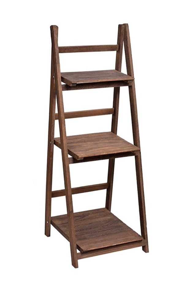 3-Tier Multipurpose Use Rack Foldable Flowerpot Rack Display Stand Storage Shelf Ladder for Living R - 2