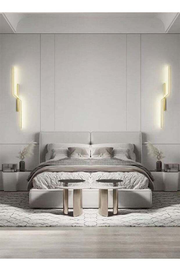 Set of 2 Modern Creative 360° Lighting Linear Wall Lighting Fixtures Long Strip Metal Wall Lamp LED