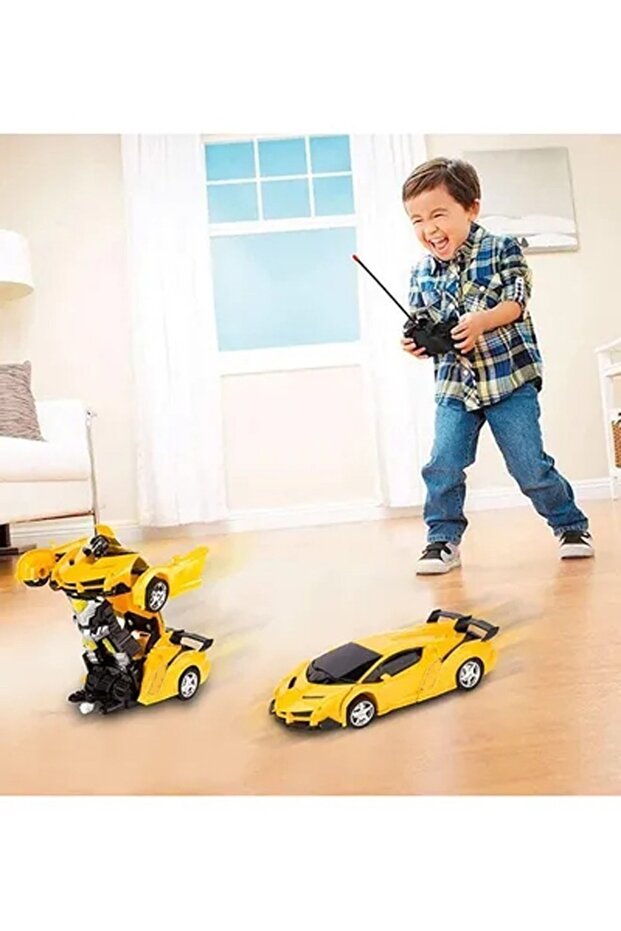 لعبة روبوت سيارة التحكم عن بعد تدور 360 درجة مع زر واحد تشوه مع ضوء LED - 2