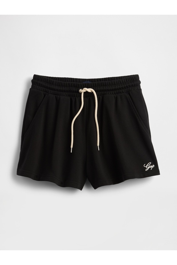 Kadın Siyah VintageSoft Logo Şort - 2