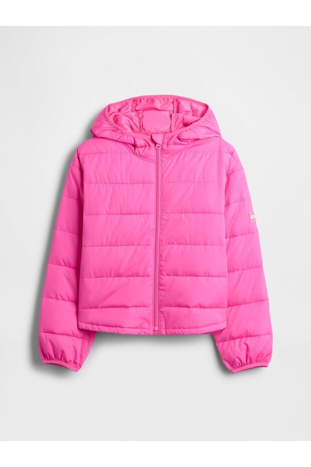 Kız Çocuk Pembe ColdControl Puff Ceket - 5