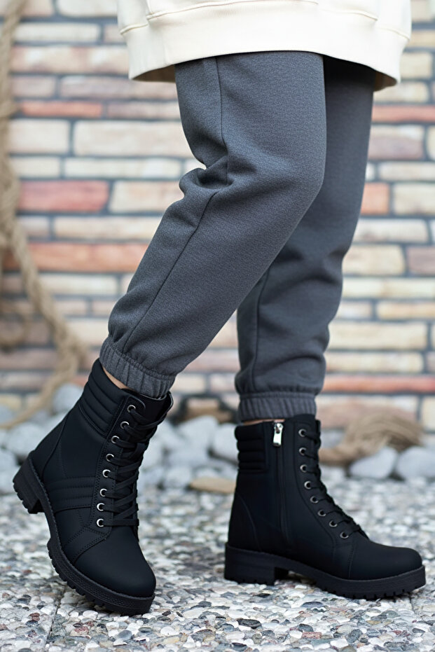 Extra Mat Siyah Kadın Postal Bot 0012285 - 8