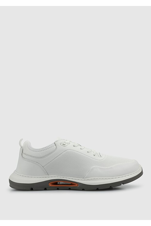 Beyaz Deri Erkek Sneaker - 1
