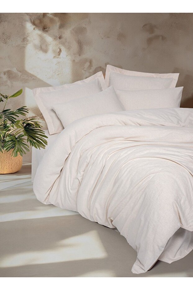 طقم غطاء لحاف مزدوج من الكتان الأساسي - 3