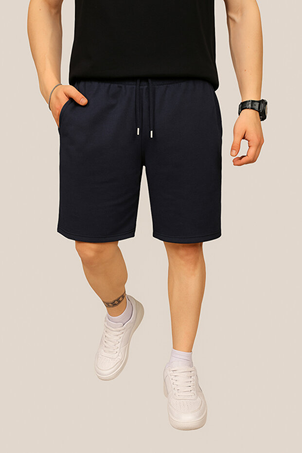 Men's Bermuda Regular 2 Thread Basic Summer Relaxed Cut Shorts - 1