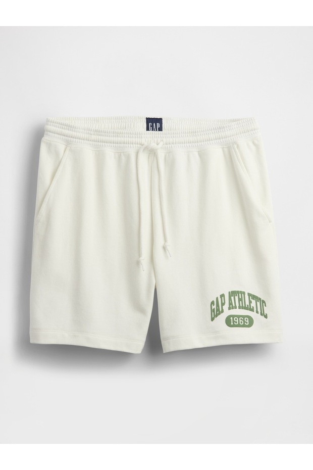 Erkek Beyaz VintageSoft Athletic Logo Easy Şort - 2