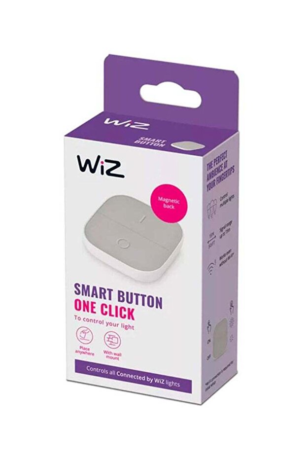 Portable Smart Button | Wireless Wall Switch with Magnetic Back | Wi-Fi, Alexa & Google, EU Plug - 1