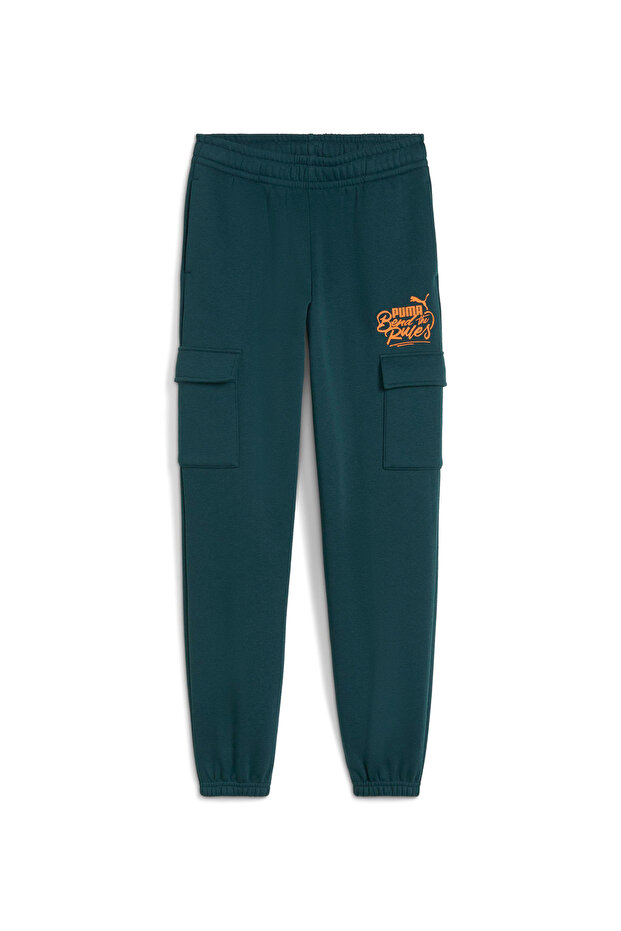 Spodnie dzianinowe, regularne, regularne, kieszeń z wypustką, dzianinowe, nadruk - 4