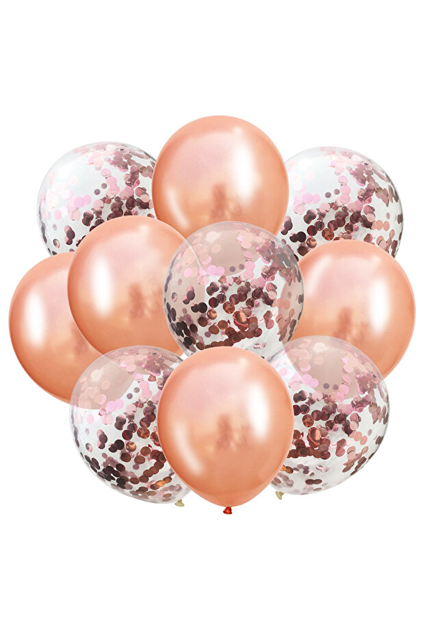 مجموعة بالونات شفافة من Rose Rose Confetti