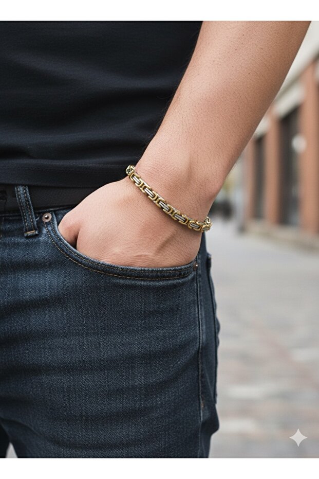 Double Color King Chain Unisex Stainless Steel Bracelet