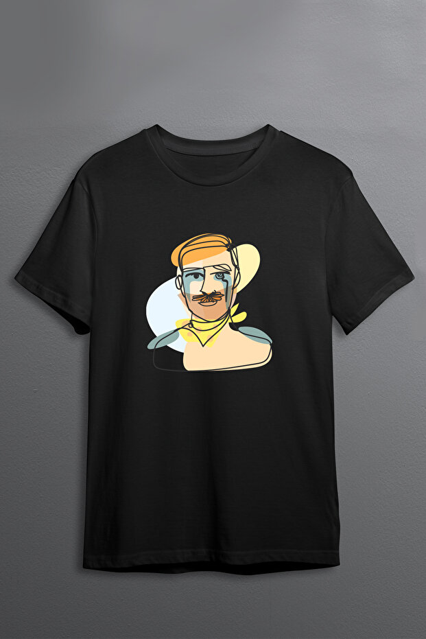 Design Vectoral Man Front Print Oversize Cotton Crew Neck Unisex T-Shirt
