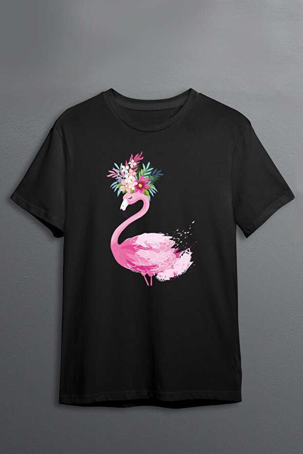 Design Swan Front Print Oversize Cotton Crew Neck Unisex T-Shirt