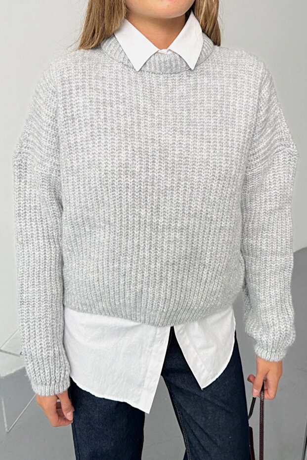 Balon Kol Triko Oversize Kazak - 3