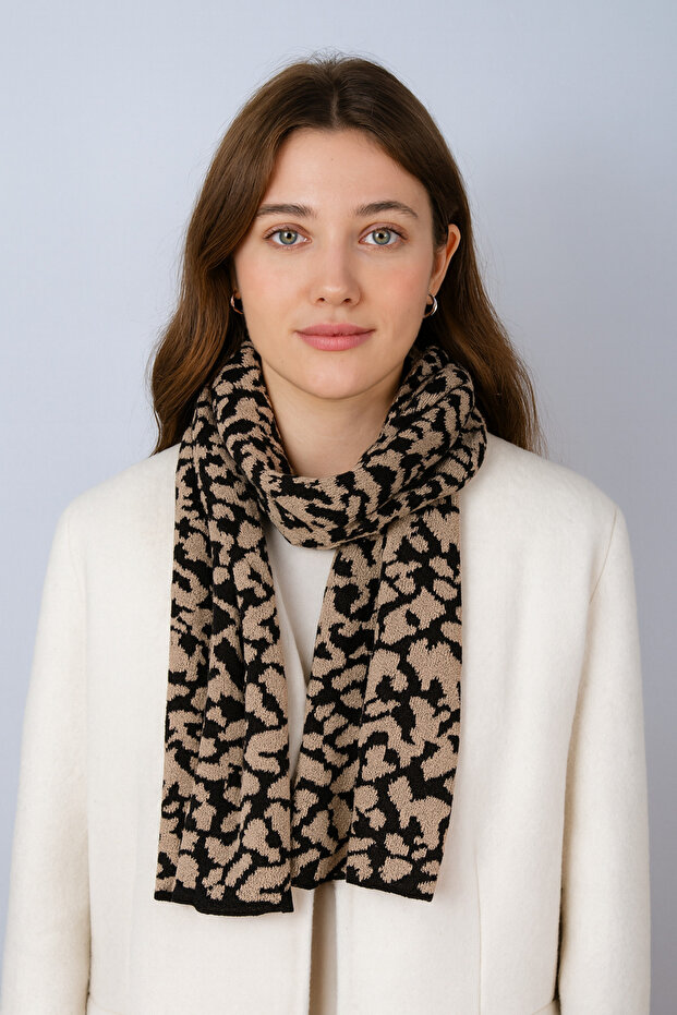 وشاح تريكو بنقشة الفهد - 1