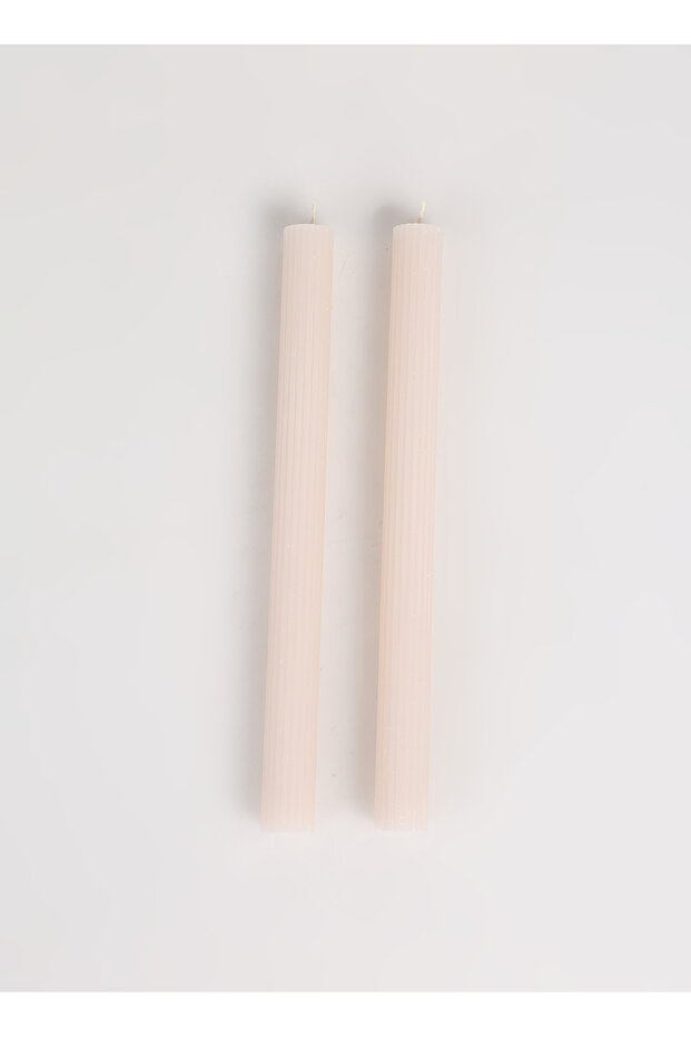 Şamdan Mum, Bedensiz, Bej - 2