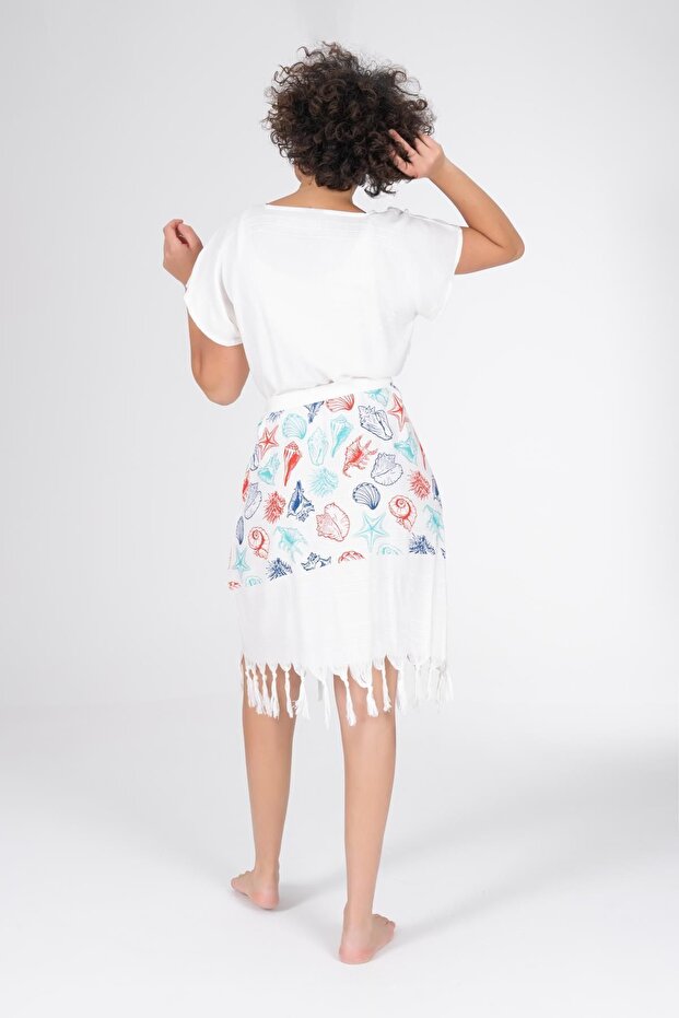 Baskılı Bambu Plaj Elbisesi - 5