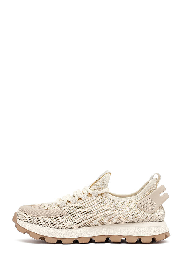 Zero Erkek Bej Bağcıklı Kalın Tabanlı Kumaş Sneaker 25SFD69406F - 2