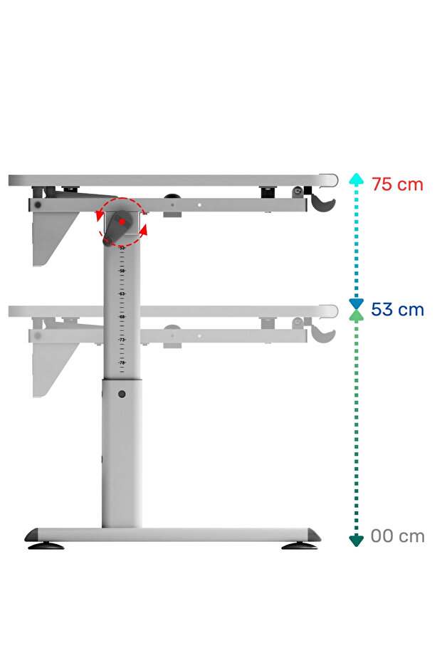 Mini Vega Simple Çalışma Masası, Yükseklik Ayarlı Çalışma Masası, Çocuk Ekru Ders Çalışma Masası - 4
