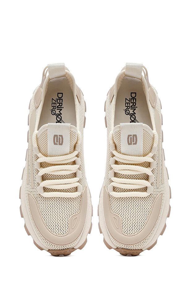 Zero Erkek Bej Bağcıklı Kalın Tabanlı Kumaş Sneaker 25SFD69406F - 7