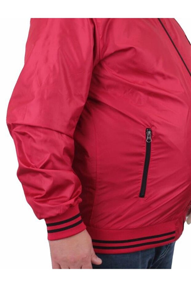 معطف طيار أساسي مقاس كبير 23823 أحمر - 7
