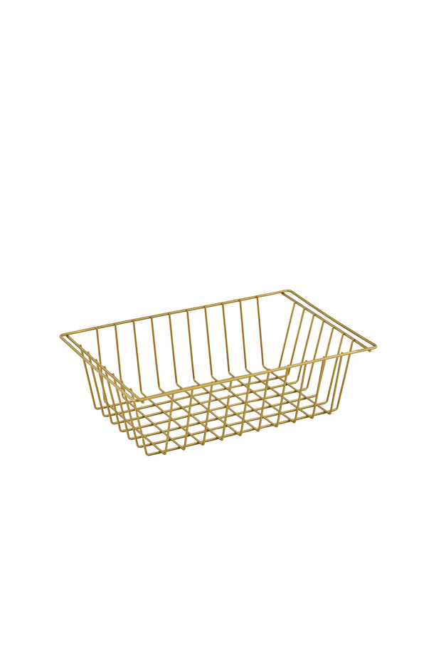 Matte Gold Rectangular Basket Multi-Purpose Cabinet Organizer - 3
