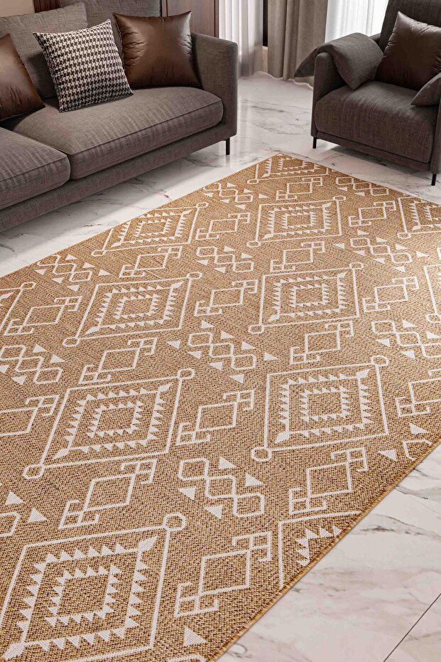 Alegra Brown Sisal Woven Jute Carpet Non-Slip Base Wicker Runner Washable Modern Rug 1855