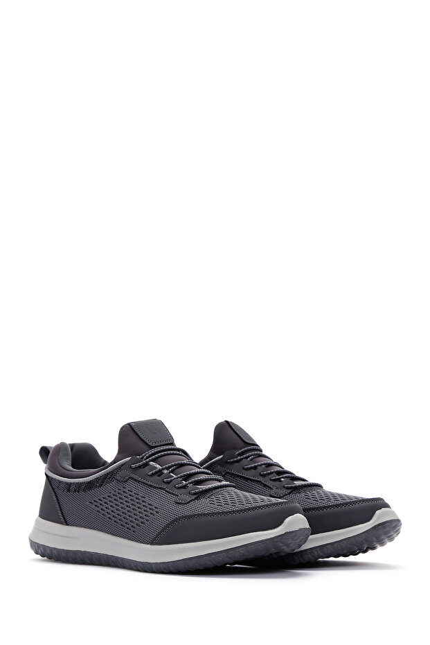 Zero Erkek Gri Bağcıklı Kalın Tabanlı Kumaş Sneaker 25SFD69046F - 3