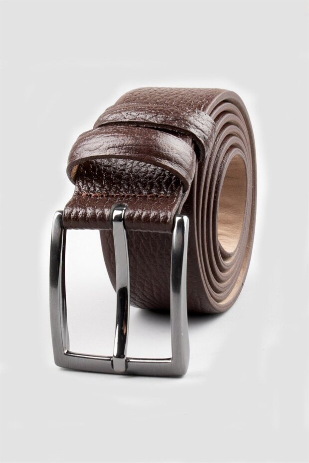 Men's 100% Genuine Leather 3.5 cm Classic Brown Belt