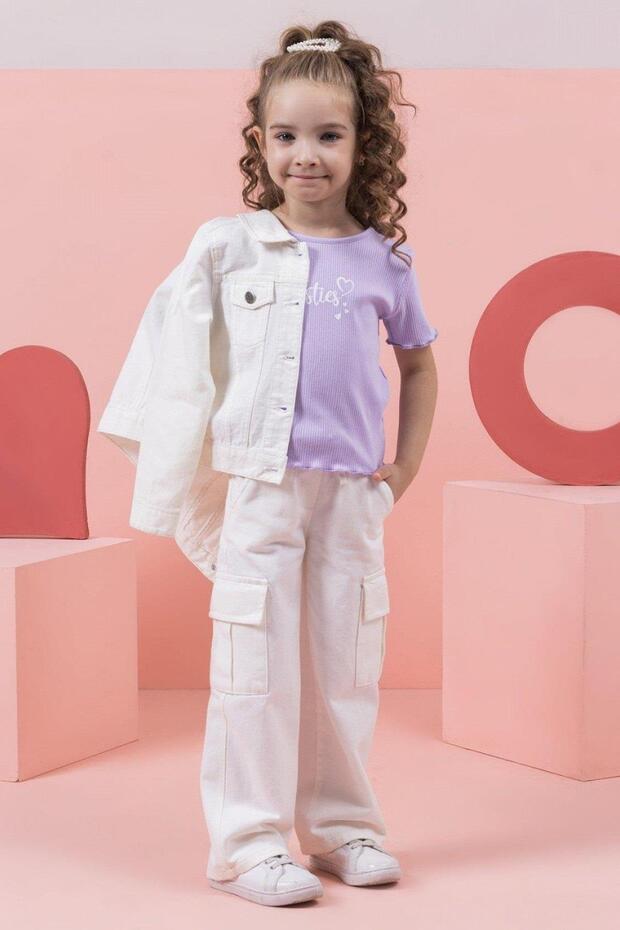 Mojo Girl 4-9 Years Cargo Pocket Pants 0206 White