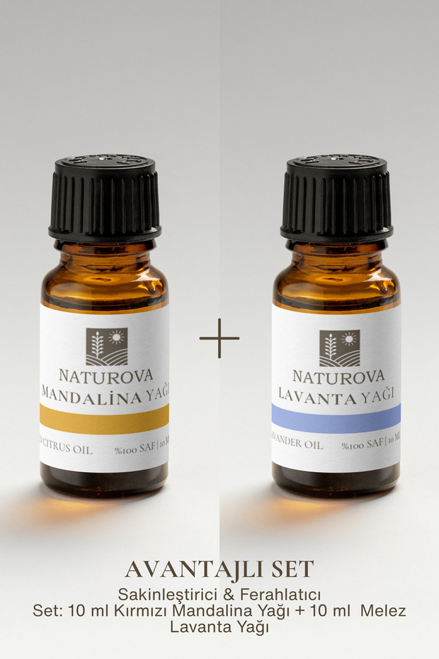 Advantageous Aromatherapy Oil Set - Red Tangerine Oil 10 ml + Hybrid Lavender Oil 10 ml - Boxed - 1