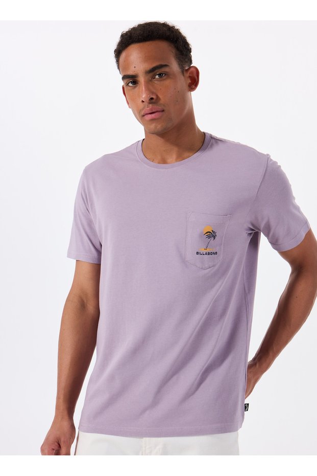 Billabong Troppo Premium Ss 24A351512 Purple Crew Neck Regular Fit Plain Men's T-Shirt